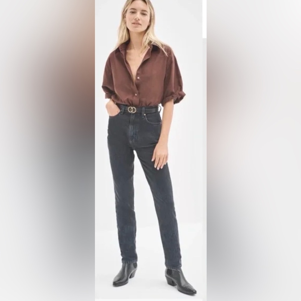 Aritzia Denim Forum 80’s Stovepipe Jeans Black Straight Leg Size 31 NEW With Tag